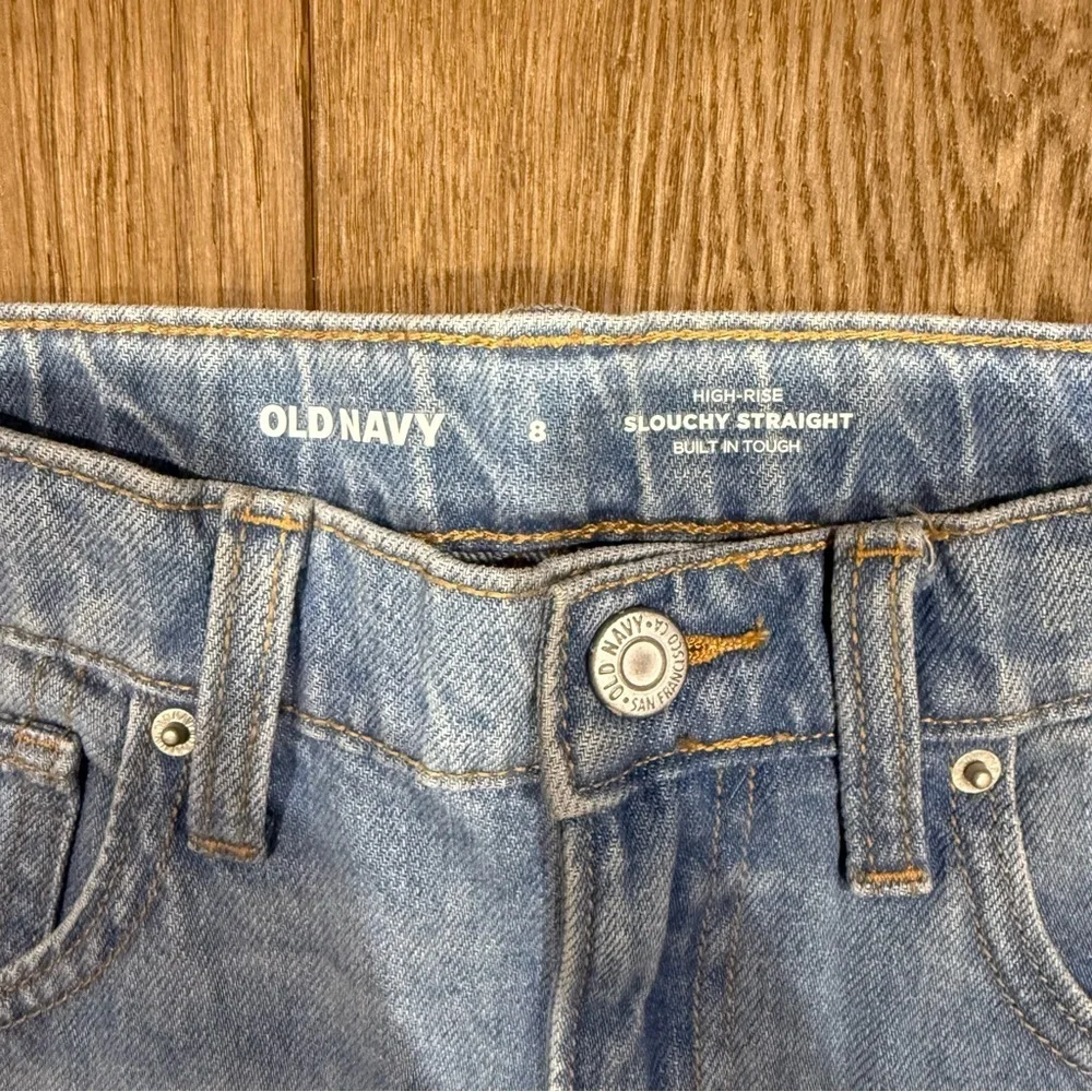 Old Navy Light Blue High-Rise Slouchy Straight Jeans